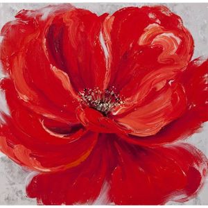 Tableau Déco Toile Petal Red Zoom - 80x80cm