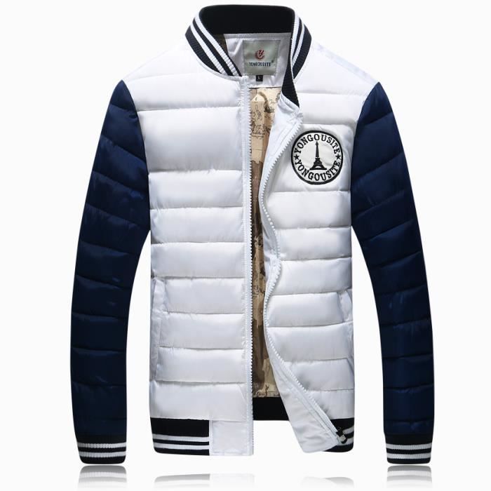Doudoune Homme Marque blouson homme hiver Blanc Blanc  Achat / Vente