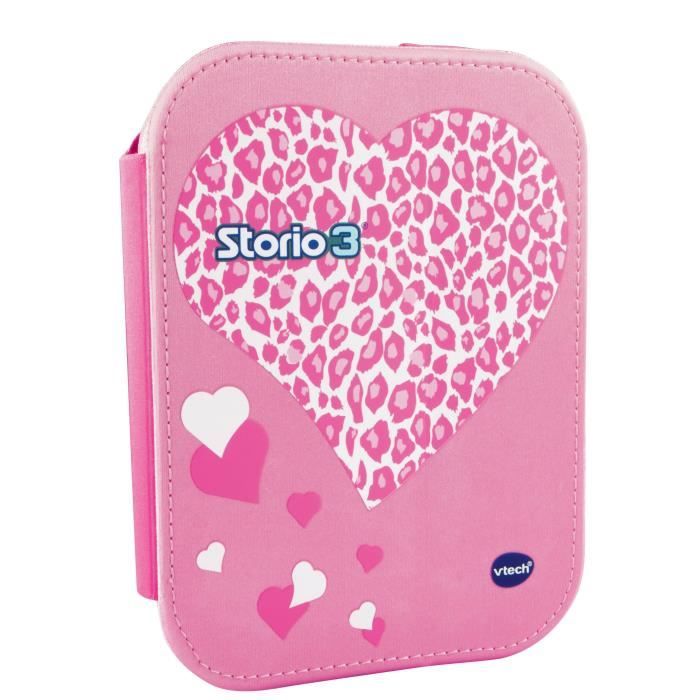Etui Rose 2 en 1 prot&egrave;ge l'&eacute;cran de la tablette Storio 3 gr&acirc;ce au