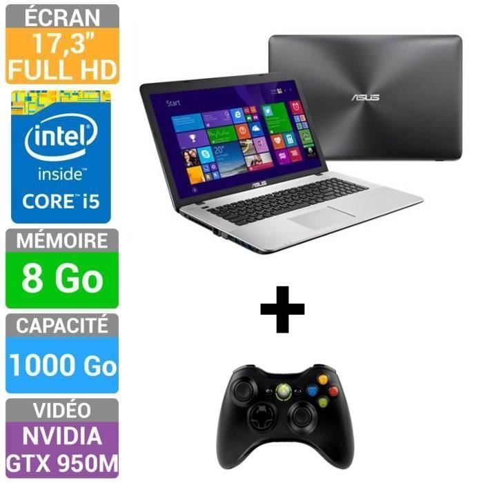 Asus PC Portable Gamer R752LX T4055H + Manette de Jeu Sans Fil Xbox