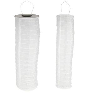 SOLARLINE Lampion tube solaire H90cm - Blanc