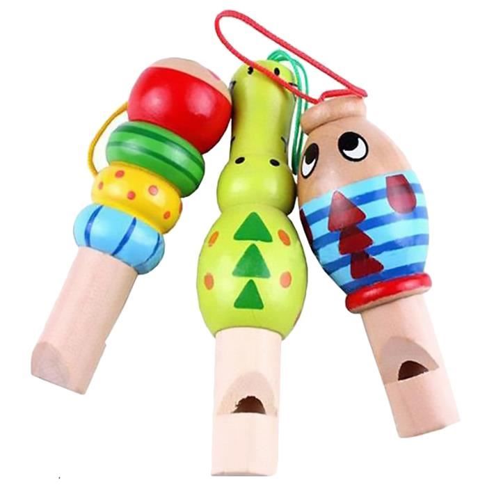 Sifflets Bois Enfant 12pcs Prmape - Flûtes Pirates Multicolores Pour Cadeaux