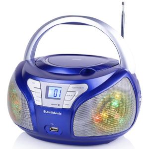 AUDIOSONIC CD-1561 Radio stéréo Disco LED light CD/USB-MP3 Bleue