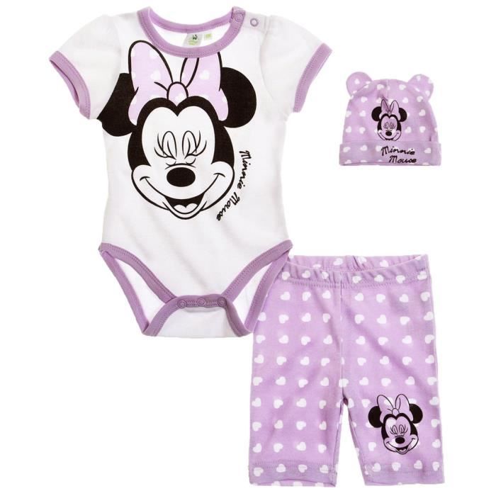 Magnifique ensemble 3 pièces bébé filles Minnie Disney baby