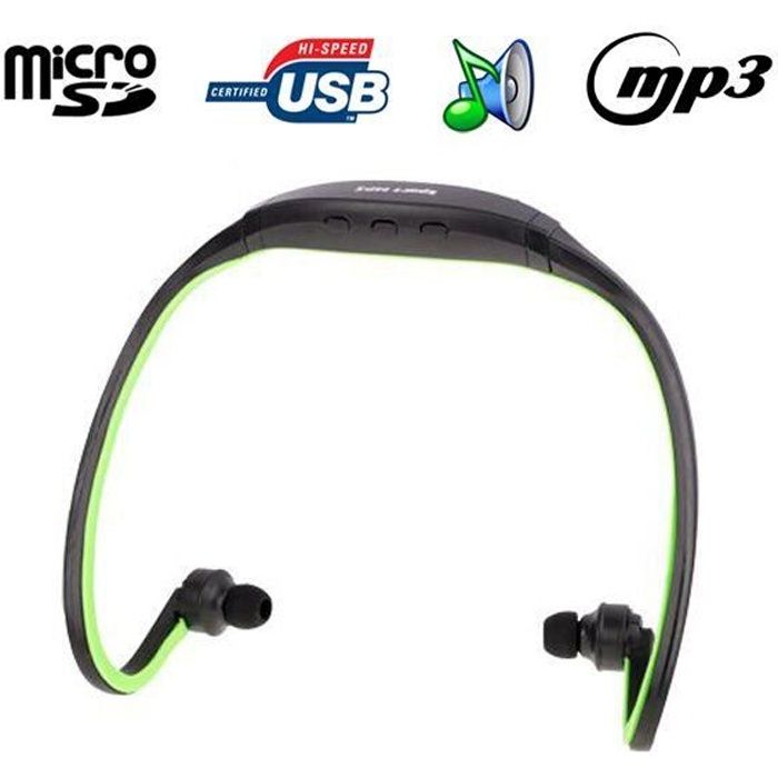 Casque MP3 sport sans fil lecteur audio Running casque