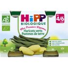 PLATS PREPARES SALES HIPP Pots Haricots Verts Pommes de terre - 4 mois
