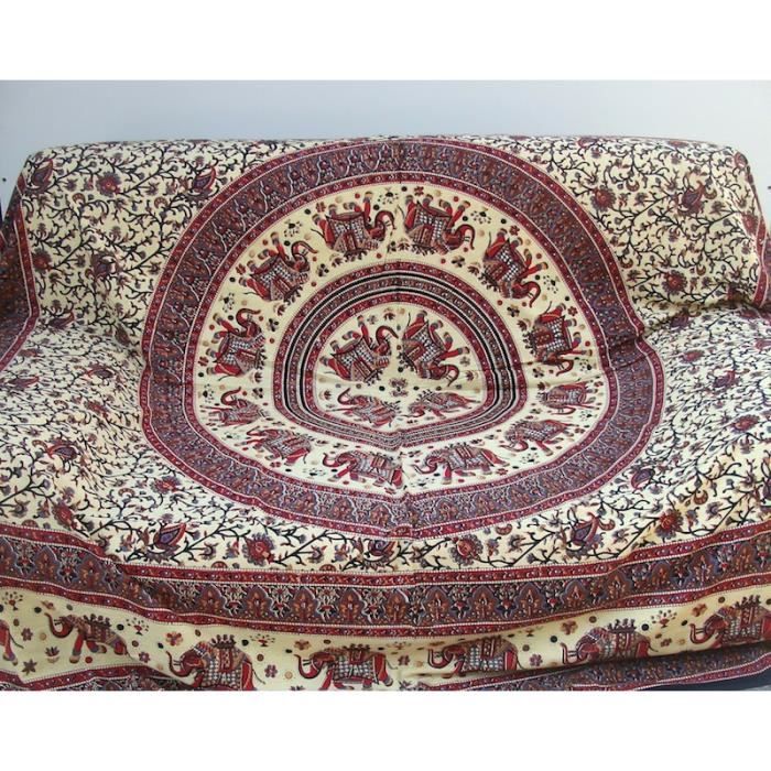 Dessus de lit Indien Achat / Vente jetée de lit boutis Cdiscount