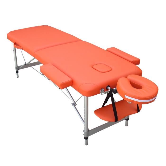 N6O TABLE DE MASSAGE orange PLIANTE PORTABLE ALU - Achat / Vente table