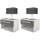 EFFY Lot de 2 chevets contemporain - Blanc et gris