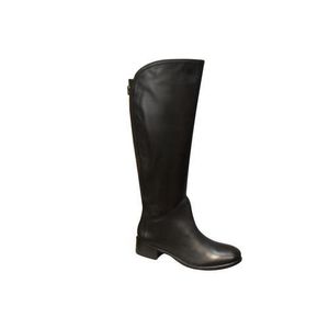 BOTTE Bottes femme cavalière ARIMA cuir noir talon plat.