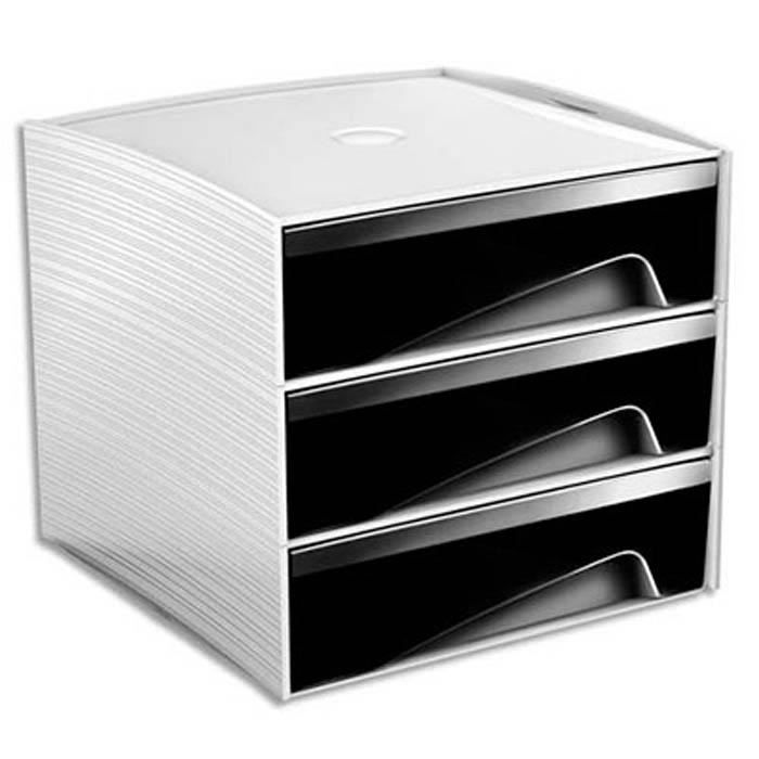 Bloc de rangement 3 tiroirs, 3 compartiments. Dim L18,6 x P18,5 x H17