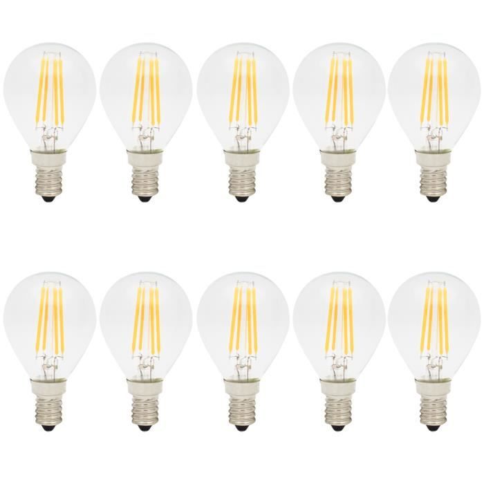 10X E14 Ampoule Edison Vintage 4W Lumiere Filament LED G45 Ampoule Retro Blanc Chaud 2700K LED