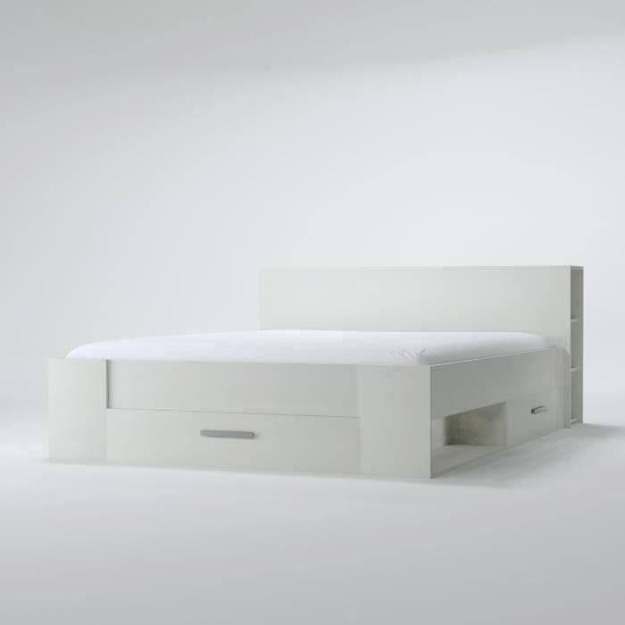 lit avec rangement blanc