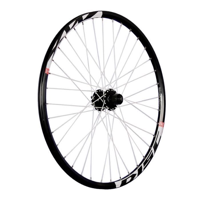 Roue arrière 26 pouces Mach1 MX Disque Shimano M475 6 trous noir, Jante à chambre creuse MACH1