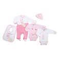 COFFRET TEXTILE  Set cadeau textile 5 pièces taille 6 mois Rose
