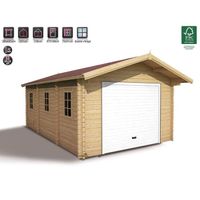 MADEIRA Garage bois 24,20 m² porte métal incluse MADEIRA Garage bois 24,20 m² porte métal incluse