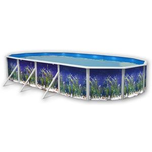 OCEAN Piscine ovale en acier 730x366x120cm