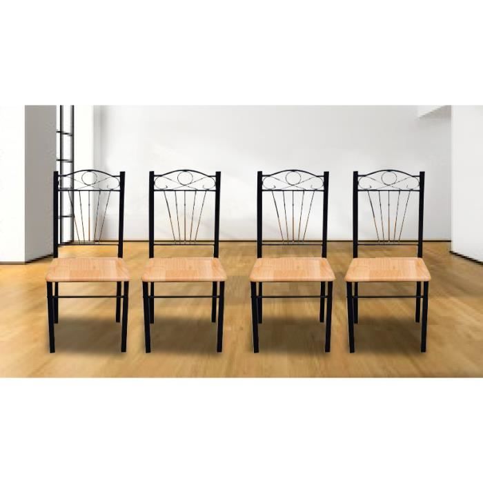 Lot de 4 chaises en bois MDF structure en métal.  Achat / Vente chaise