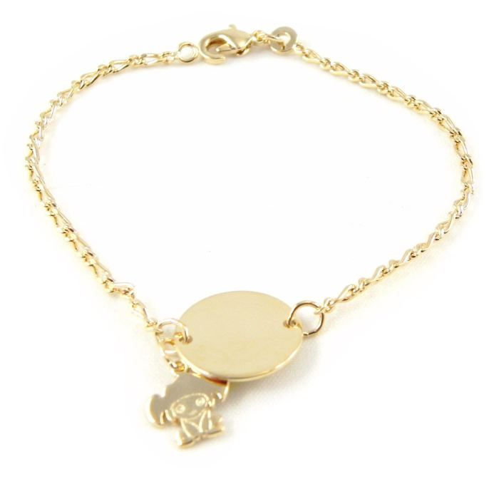 Gourmette Plaqué Or \u0026quot;Bambino Manga\u0026quot; Doré