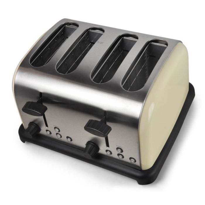Toaster 4 tranches inox 1650W crème Achat / Vente grillepain
