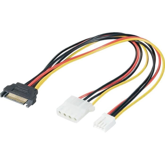 Câble adaptateur de courant Conrad YIDE/Floppy 20 cm Prix pas cher