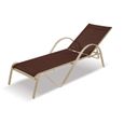 CHAISE LONGUE - TRANSAT  Bain de soleil alu champagne