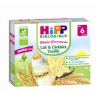 LAIT BEBE HIPP Bio Briques Lait Céréales Vanille 2x250ml 6m+