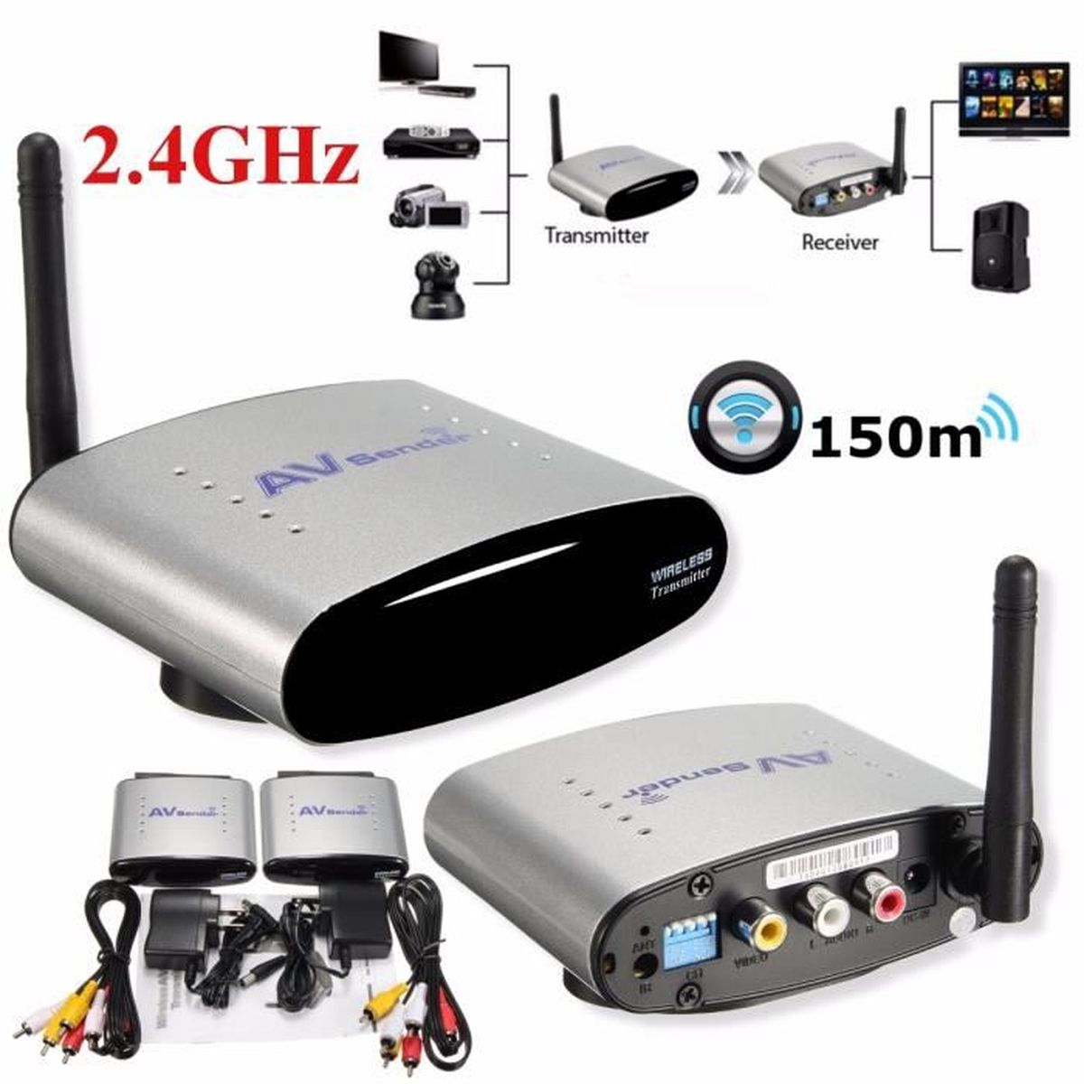 Transmetteur emetteur recepteur audio video sans fil Achat / Vente Transmetteur emetteur