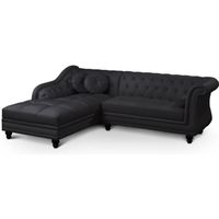 CANAPE - SOFA - BANQUETTE CANAPÉ D'ANGLE DROIT BRITTISH NOIR