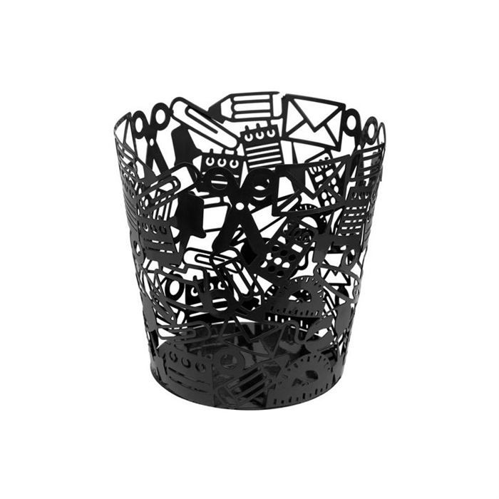 Corbeille design en métal noir Trombone Achat / Vente poubelle