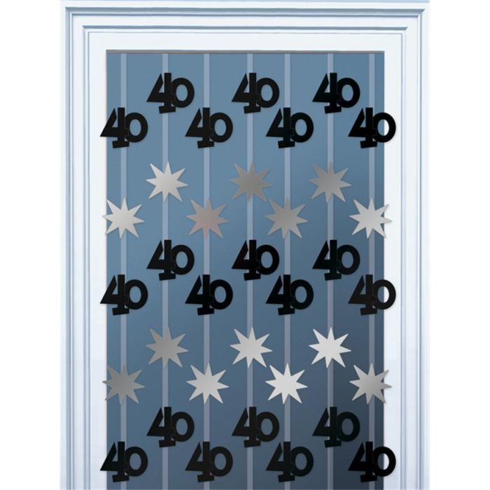 Rideau de Porte Anniversaire 40 ans Noir et Argent