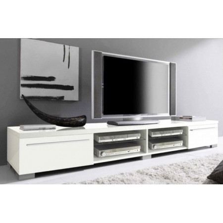 Meuble TV design blanc laqué Cavalli 210 cm   Achat / Vente MEUBLE TV