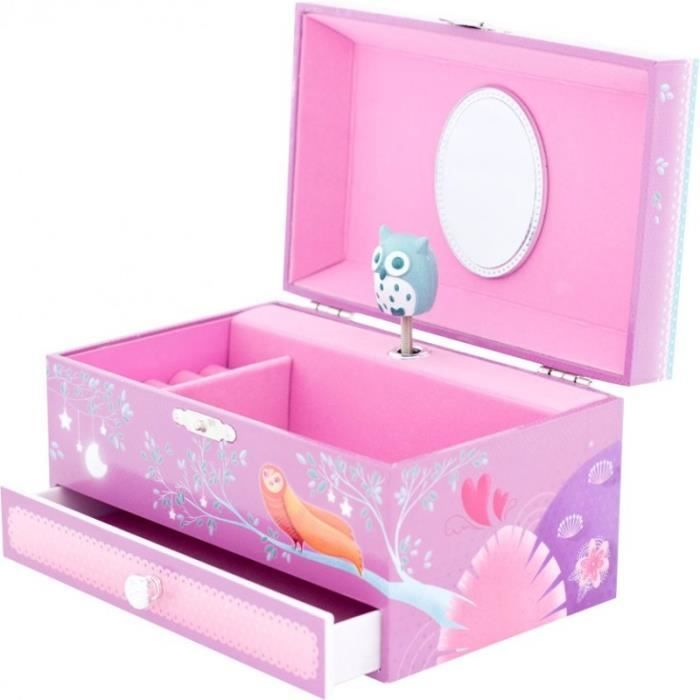 Coffre Coffret à bijoux Hibou en Bois + boîte à musique ...