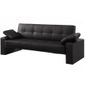  Canapé lit convertible matelassé Miami cuir noir