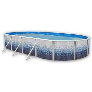 TRENCADIS Piscine ovale en acier 730x366x120cm