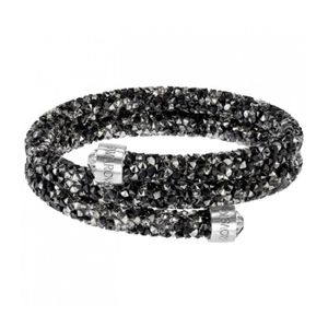 BRACELET , GOURMETTE Bracelet double Jonc Dark Crystaldust Swarovski M