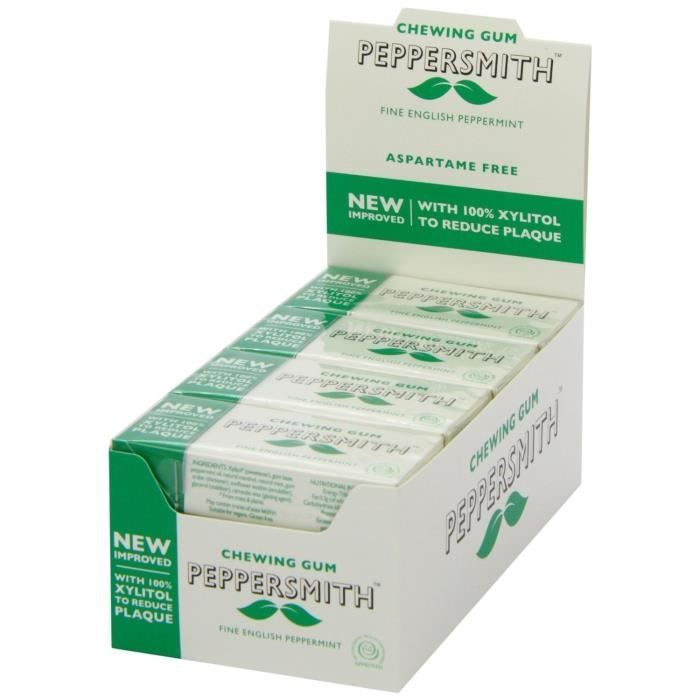 Peppersmith 100 Percent Xylitol Peppermint Chewing Gum Pack of 12