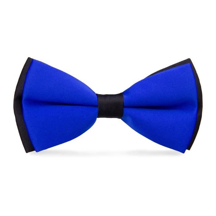 Noeud Papillon Bicolore Bleu roi et Noir Bleu Achat / Vente cravate