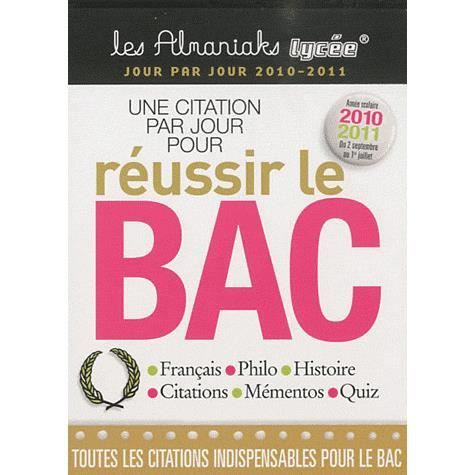 Une Citation Par Jour Pour Réussir Le BAC - Achat / Vente Livre Sandra ...