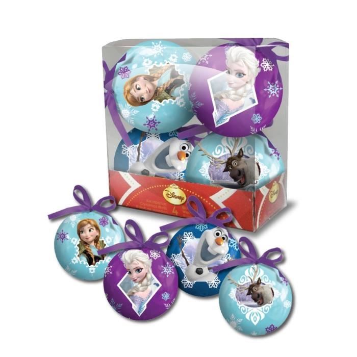 BOULE DE NOËL LA REINE DES NEIGES Lot de 4 boules de noël 7,5