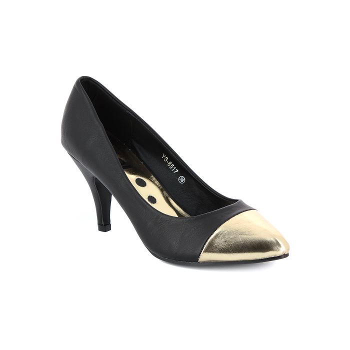 escarpin ouvert doré