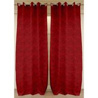 Paire de Rideaux à oeillets AMELIA Rouge 140x250cm Paire de Rideaux à oeillets AMELIA Rouge 140x250cm