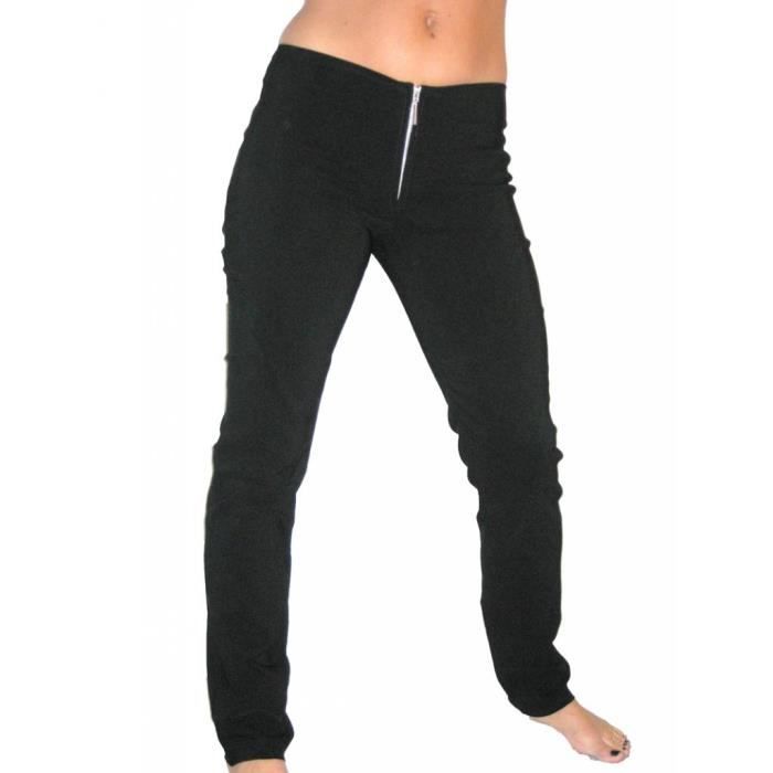 ICE (1192) Pantalon Serré Avec F… Noir Achat / Vente pantalon Cdiscount