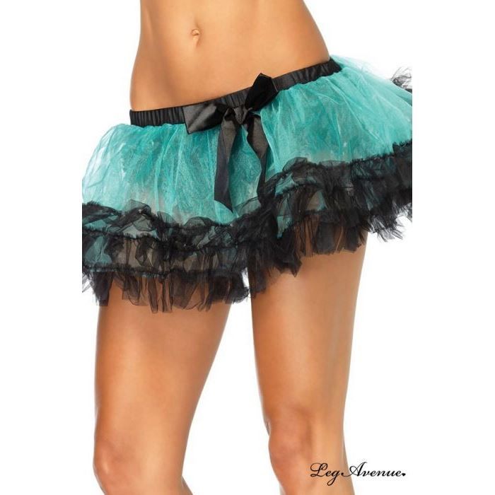 Jupon Noeud Satin Leg Avenue Turquoise/Noir Jupon tulle irisé sur