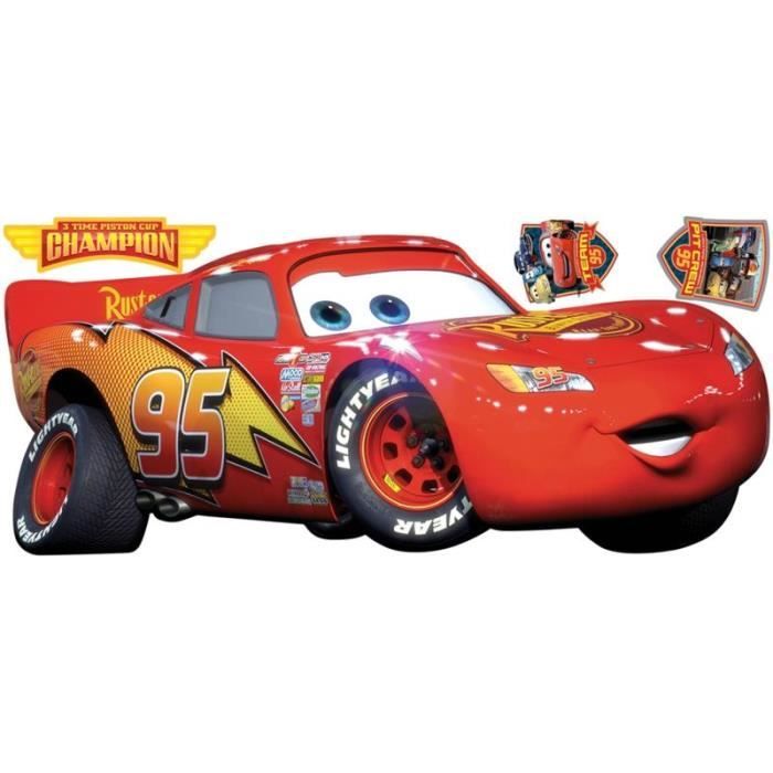 Sticker géant autocollant repositionnable cars Flash Mc Queen Achat