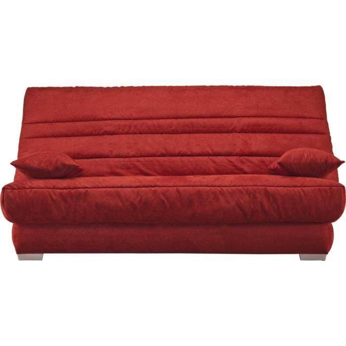 Banquette clic clac microfibre rouge matelas Sofaconfort mousse