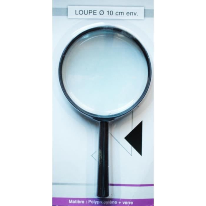 LOUPE GROSSISSANT X3 19/10 CM LECTURE MALVOYANT NOIR Achat / Vente