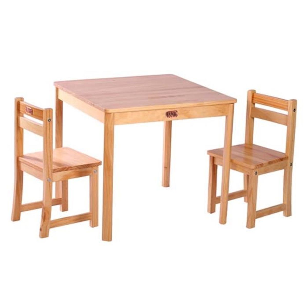 Ensemble table et 2 chaises pour enfant en bois coloris naturel  Achat