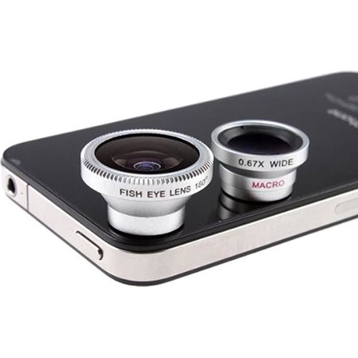 objectifs grandangle macro fisheye kit pr. iPhone Achat objectif pour telephone pas cher