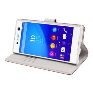 Muvit MFX Etui folio portefeuille pour Sony Xperia M5 Rouge